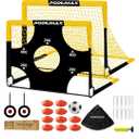 PodiuMax Kids Soccer Goal Set of 2, 4x3ft Pop up Portable Soccer Goals for Backyard, Soccer Net for Kids Age 3 4 5 6 7 8, Toddler Soccer Goal Gift with 1 Ball, 1 Target Net, 10 Cones, 2 Targets
