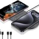 40W Wireless Charging Pad, Dual 20W Fast Wireless Charging Mat for iPhone 16 15 14 13 12 11/Pro/Pro Max/SE/X/XS,Apple Airpods 4/3/Pro,Samsung Galaxy/Note/Bud+