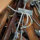 AMKUFO 20pcs Wooden Pants Hangers Solid Pants Hangers with Adjustable Clips 14 Inch Walnut Wood Skirt Hangers Trousers Bottom Hanger with Non-Slip Clips and 360 Swivel Hook