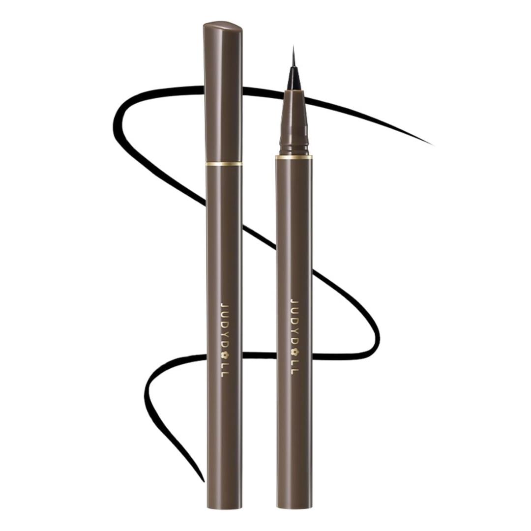 JUDYDOLL Ultra-Fine Liquid Eyeliner-Precision Tip for Wing Line, Smudge-Proof, Quick-Drying, Waterproof, Easy to Get Inner Corner Lined, Hooded Eyes-Friendly (#01 Black) 2pk