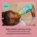 Tommee Tippee Active Straw Toddler Cups, 9 oz, Insulated Sippy Cups For Toddlers 1-3, Silicone Straw and Leak-Proof Valve, Yellow and Green, Pack of 2