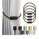 Curtain Tiebacks 6Pcs Magnetic Curtain Ties, Home Curtain Buckles Curtain Straps for Fixed Curtains and Curtains Suitable for Home Decoration for Home and Office(Coffee)