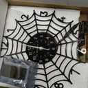 Halloween Spider Web Clock - 16" RGB Color Changing with Remote, Glow in The Dark, Spooky Decor for Party, Modern Gothic Halloween Decor, 11.81 X 11.81 Inches