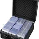 Card Storage Box for 3" x 4" 35pt Toploaders, Sports Cards Case with Lock, Trading Card Storage Box Holds 390 Top Loaders or 99 Magnetic Holders, Card Collection Box for Collectors