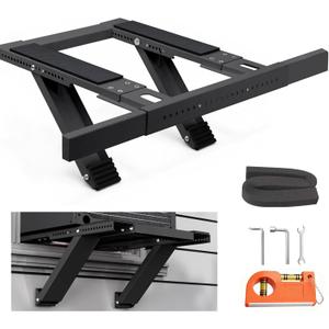 Window AC Support Bracket, No-Drill No-Tool Air Conditioner Support Bracket Adjustable Wall Mount, Heavy Duty Steel Holds Up to 300lbs, Fits Single Or Double Hung Windows, Black