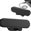 Zunate USB Computer Laptop Speaker, Monitor Speakers for Laptop, Portable Mini Sound Bar with Clip On, Stereo USB Powered Speaker, Easily Clamps to Monitor, Convenient Controls