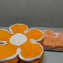 Soft Flower Shaped Floor Cushion, Plush Pillow for Sofa Couch Bed (13.7 Inch, Orange)