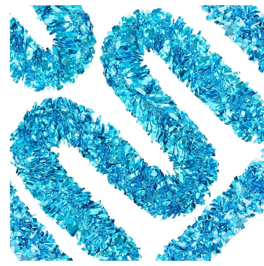 66 Ft Christmas Tinsel Garland Thick Tinsel Garland Xmas Tree Decorations Metallic Tinsel Twist Garland for Christmas, Birthday, Party Decor Indoor Outdoor Party Supplies (Sky Blue)