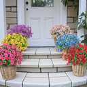 Ouddy Decor 24 Bundles Artificial Flowers for Outdoors Fake Silk Flowers UV Resistant Faux Plastic Plants for Spring Summer Garden Porch Window Box Table Vase Home Indoor Outdoor Decoration, Mixed