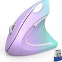 TECKNET Ergonomic Mouse, Wireless Bluetooth Vertical Mouse, 4800 DPI Optical Tracking, 6 Adjustable DPI, Quiet Clicks, 2.4GHz with USB A Receiver, 12 Months Battery, 6 Buttons, Wide Compatibility