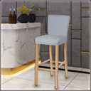 Stretch Removable Washable Dining Room Chair Covers,Bar Stool Covers,Barstool Chair Slipcovers Pub Counter Seat Cover (Light Grey,Set of 2)