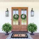 Artificial Boston Fern Bush - Set of 2 45Inch Fake Ferns with 55 Fronds, Large Hanging Faux Plants Decor, UV Resistant Faux Fern Vines Silk Greenery for Outdoor Indoor, Porch, Farms, Patio
