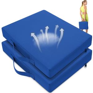 2 Pcs Stadium Seat Cushions Water-Repellent Bleacher Seat Cushions Indoor & Outdoor Seat Cushion for Bleachers Portable Stadium Cushion for Sports Events, Office Chairs, Beaches (Blue)