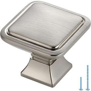 Ravinte Hardware 10 Pack Brushed Nickel Cabinet Knobs Single Hole Center Solid Cabinet Door Handles