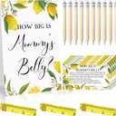 Sabary 64 Pcs Lemon Theme Baby Shower Game Kit, How Big is Mommy's Belly Stand Sign, 50 Guess Cards, 3 Measuring Tapes, 10 Pencils, Fun Baby Bump Measurement Activity for Gender Reveal Bridal Shower