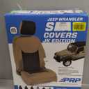 Car Front Seat Covers,Automotive Universal Waterproof Nylon Canvas Bucket Stitch Heavy Duty Semi Truck Driver Seat Cover for SUV, Trucks and Cars (Brown)