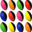 Mini Football Pack - 5 Spiral Small Foam Footballs for Kids (Red, Yellow, Blue, Pink, Orange, Green)