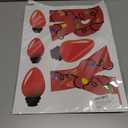 2 x Christmas Bulb Light Window Clings - Winter Car Refrigerator Decorations Stickers for Holiday Xmas Home Kitchen Living Room - Door Window Seasons Decals