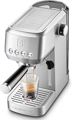 CASABREWS 3700 Essential Espresso Machine 20 Bar, Stainless Steel Cappuccino & Latte Machine with Steam Frother for Home, 43.9oz Water Tank, Coffee Gift for Women & Men, Silver
