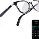 AI Smart Glasses for Men & Women Powered by ChatGPT, Real-Time Translation, Bluetooth Glasses with Photochromic Lens, Music & Hands-Free Calling, UV & Blue Light Protection, Thin Temples