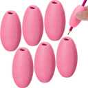 Zonon Writing Aid Trainer for Adults Foam Egg Grips Pen Cushioned Holders Writing Aid Trainer for Handwriting Drawing Preschool Supplies Right or Left Hand Use, 6 Pieces (Pink)