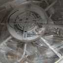 LEDIARY Caged Ceiling Fans with Lights, White Flush Mount Ceiling Fan with Remote&App, Small Low Profile Bladeless Ceiling Fan Light Fixture for Bedroom, Kitchen, Dining Room-White Gold Color (Medium)