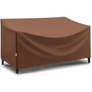 Arcedo Patio Sofa Cover, Waterproof Outdoor 3 Seater Couch Cover, Heavy Duty Durable Windproof Patio Furniture Sectional Protector, 90W x 34D x 32 H Inch, Brown