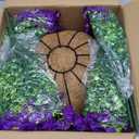 Yastouay Artificial Hanging Flowers for Outdoors, Fake Hanging Plants with Baskets, UV Resistant Hanging Flowers Fake Flowers for Outdoors Porch Patio Garden Spring Summer Decor(Purple)