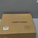 Foot Stool Small Ottoman Foot Rest Padded Foot Stool Desk for Under Office Desk Vanity Stool Bamboo Footstool Sofa Footrest Shoe Stool Small (Black Legs + Beige)
