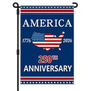 250 Anniversary USA Garden Flag, 250th Anniversary America Flag 250 Year Patriotic Banner American 4th of July Freedom Yard Sign Double-Sided Waterproof 1776-2026 Commemorative Flag 12x18 Inch