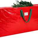 KRYSTY Christmas Tree Storage Bag - Fits Up to 7.5 Foot Xmas Holiday Tree, Zippered Bag, Carry Handles, Durable Waterproof Material, Protects Against Dust and Moisture, Red