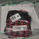 Tatuo 6 Pack Christmas Burlap Buffalo Plaid Stockings Large 18" Xmas Stockings with 6 Letter Adhesive Vinyl Sticker Christmas Tree Hanging Decorations Xmas Party Supplies(Black and Red)