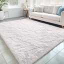 OLANLY 5x8 Machine Washable Large Area Rugs for Living Room, Bedroom, Soft Fluffy Shaggy Bedside Rug, Indoor Floor Carpet for Kids Girls and Boys, Dorms, Nursery, Home Decor Aesthetic, White