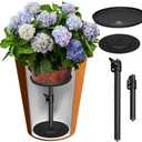 Adjustable Pure Iron Planter Inserts, 7-25 Plant Risers for Inside Pots, Planter Fillers for Large Pots, Indoor & Outdoor Insert with 8-10 Top & 6-10 Base (10 wide top. 10wide base)