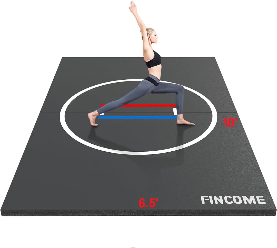 10' x 10' /10' x 6.5' Wrestling Mat for Home Black Jiu Jitsu Wrestling Mats Durable Judo Mats for BJJ MMA Training Roll-Up Design Wrestling Mat for Grappling Martial Art Boxing Judo (Gray)