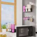 Magnetic Cup Holder for Stanley 40 & 30 oz Tumbler Organizer with 6 Slots and Hanging Hooks, Magnetic Fridge Water Bottle Organizer for Tumblers, Cups and Bottles  3-Pack Black