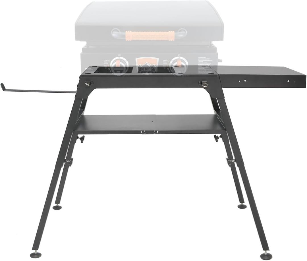 Grill Griddle Stand for Blackstone 22 Inch,17 Inch Tabletop Griddle, Griddle Table with Side Shelf & Sub-shelf and Paper Towel Holder, Support to Add Wheel and Magnetic Tool Holder or Grill Caddy