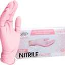 ForPro Professional Collection Disposable Nitrile Gloves, Chemical Resistant, Powder-Free, Latex-Free, Non-Sterile, Food Safe, 4 Mil, Pink, Medium, 100-Count