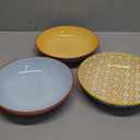 Pasta Bowls, 33oz Large Salad Bowl, Stoneware Serving Bowl Plates Set of 4 for kitchen, 8.5" Wide Bowls Dishes for Pasta, Soup, Fruit, Microwave Safe (4)