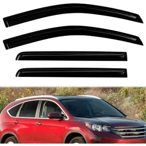 4PC Rain Guards for 2012-2016 Honda CR-V Window Visors for 12-16 CRV Deflectors Sun Shades Vent Tape On Out Channel
