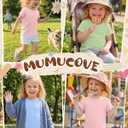 3 Pack Toddler Girls Short Sleeve T-Shirts | Crewneck, Rolled Cuffs, Summer Tee, Solid Color, Casual Kids Tops, for Ages 18M-5T