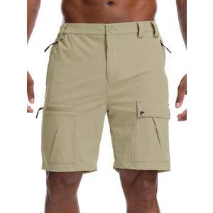 Jawtut Mens Hiking Cargo Shorts 8" Lightweight Outdoor Work Shorts for Men Travel Golf Casual SIZE 36