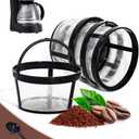 FIFOKICHO Replacement 4 Packs Reusable Coffee Filters For Mr. Coffee 4-5 Cup Drip Coffeemakers-Nylon Mesh With Handle