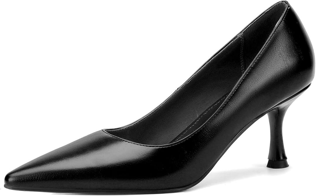 Women's Closed Toe High Heels Dress Pointed Toe Wedding Classic Pumps Daily Shallow Mouth Shoes Stilettos Party Prom Work Formal Shoes Office Event Comfort Heels (8, Black)