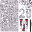 30000Pcs Resin Rhinestones for Bedazzling with Tweezers, Clear Rhinestones for Crafting with 3Pcs 10ml B7000 Jewelry Glue for DIY Crafts Clothing Tumblers Shoes Fabric Nail Art (X-Large Pack + 3Pcs Glue)