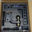 Orion Motor Tech Trailer Hitch Ball Mount, Adjustable Tow Hitch for 2" Receiver with 2" Ball 9-1/2" Drop 8-1/4" Rise 8000 lb. Capacity, Heavy-Duty Drop Hitch with 3 Locking Hitch Pins for Truck Boat