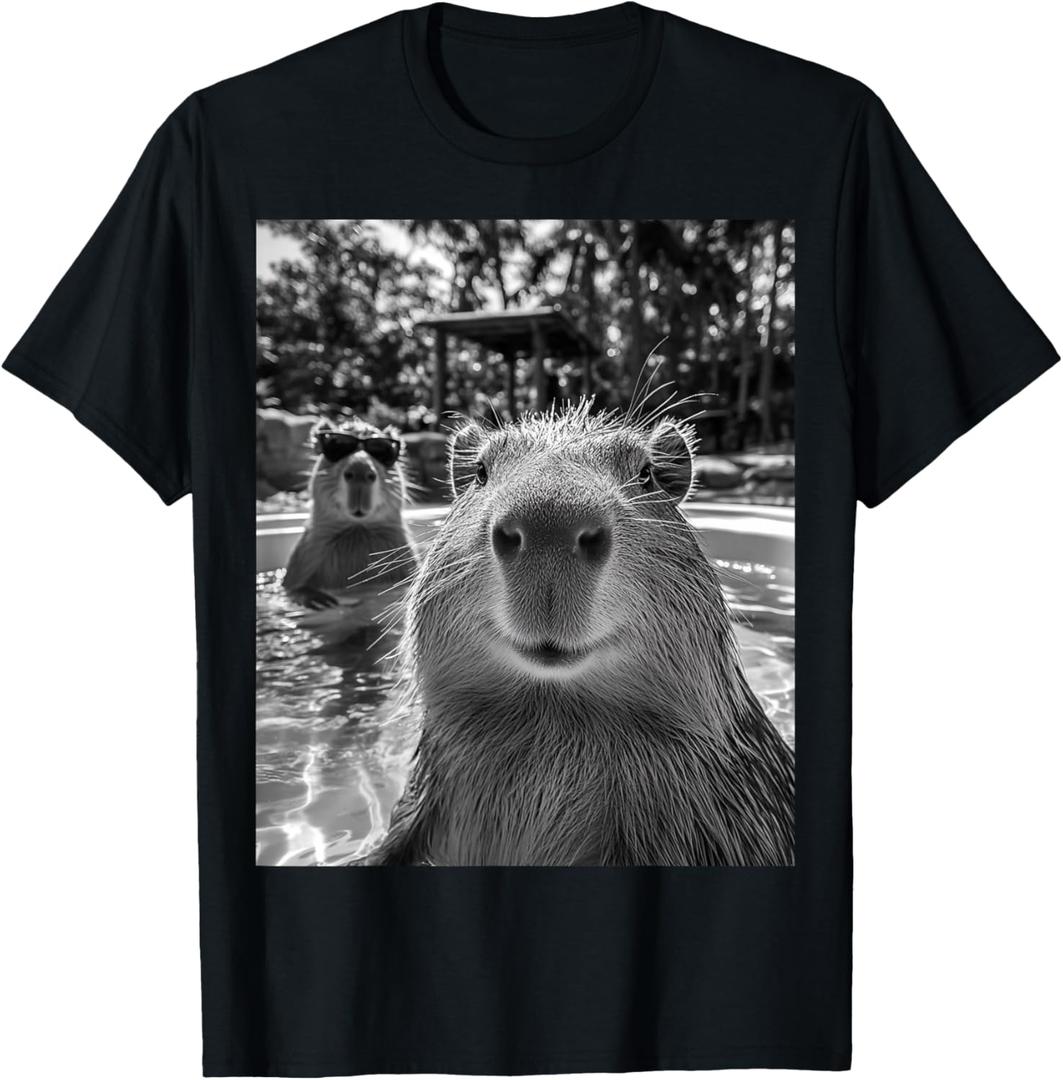Cool Capybara Selfie T-Shirt, Medium