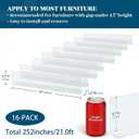 252'' Total Length Under Couch Blocker for Bed – 16 Pack, 4.7'' H x 15.8'' Each, Adjustable Clear Couch Gap Bumper, Strong Adhesive Toy & Pet Barrier to Stop Items from Going Under Sofa/Bed
