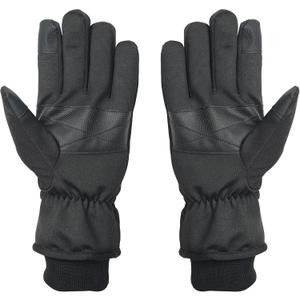 Heat Logic Thermal Winter Gloves, Touchscreen Compatible with Fleece Lining For Cold Weather, Water-Resistant Hiking Gloves (Large-X-Large, Black - With Extended Gauntlet Cuff)