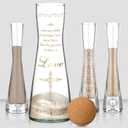 Irenare Unity Sand for Wedding Ceremony Set Include Ceremony Vase, Sand, Cork Stopper for Weddings Engagement Anniversary(Christian)